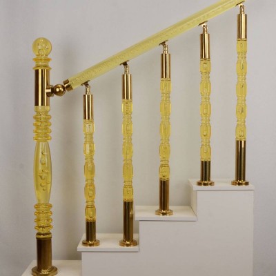 Beautiful Acrylic Plastic Balustrade With Stainless Steel Accessory In Outdoor Balcony Villa